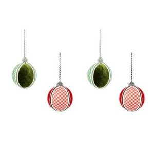 MacKenzie-Childs Patchwork Ornaments, Set of 6